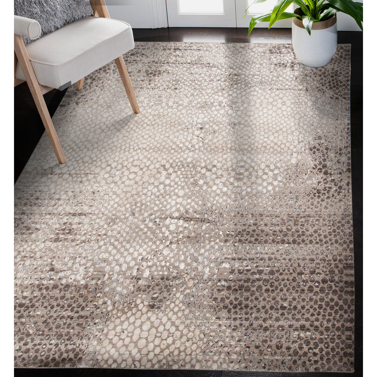 Amer Rugs CAM-40 Cambridge Contemporary Metallic Sheen Runner Rug, 2'6" X 8' Area Rug