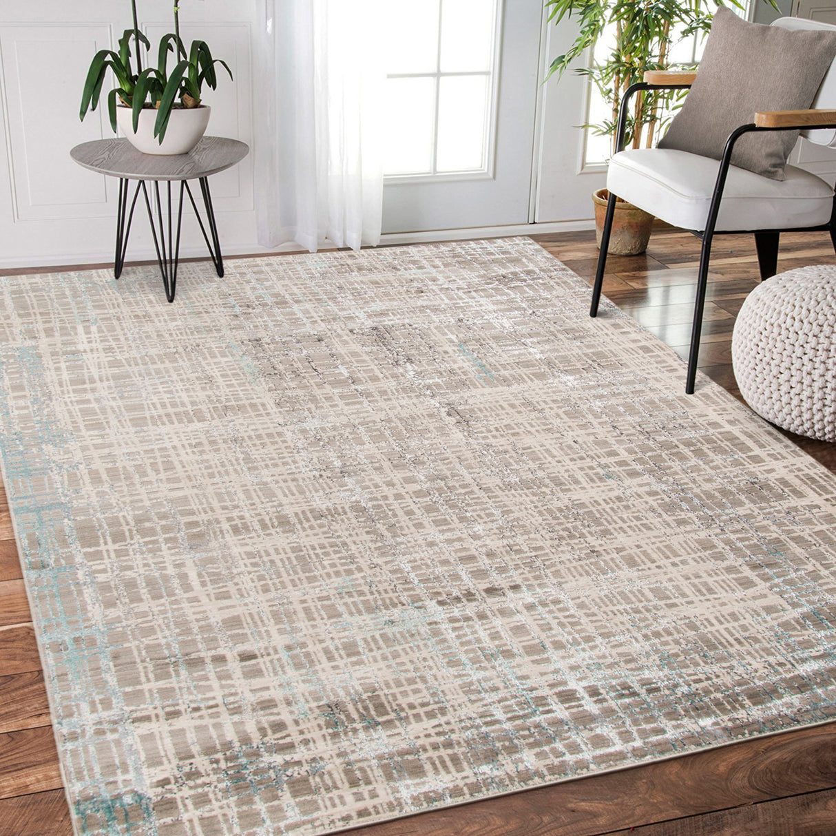 Amer Rugs CAM-47 Cambridge Contemporary Metallic Sheen Runner Rug, 2'6" X 8' Area Rug