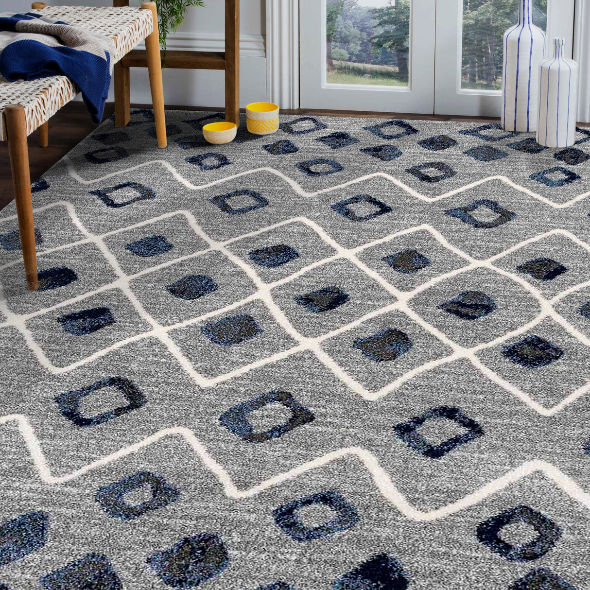 Amer Rugs CAR-14 Caribe Moroccan Inspired Runner Rug, 2'1" X 6'4" Area Rug