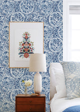 Caroline et Bettina CBS4508 Blue Camille Peel & Stick Wallpaper