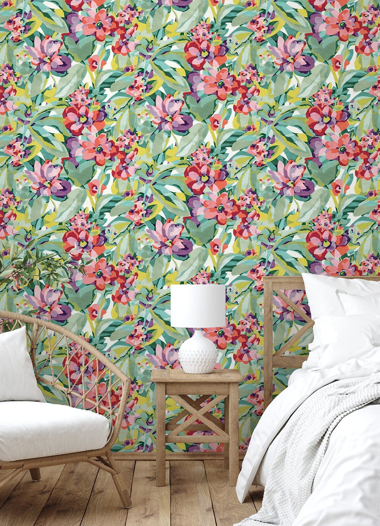 Caroline et Bettina CBS4509 Multi Belles Fleurs Peel & Stick Wallpaper