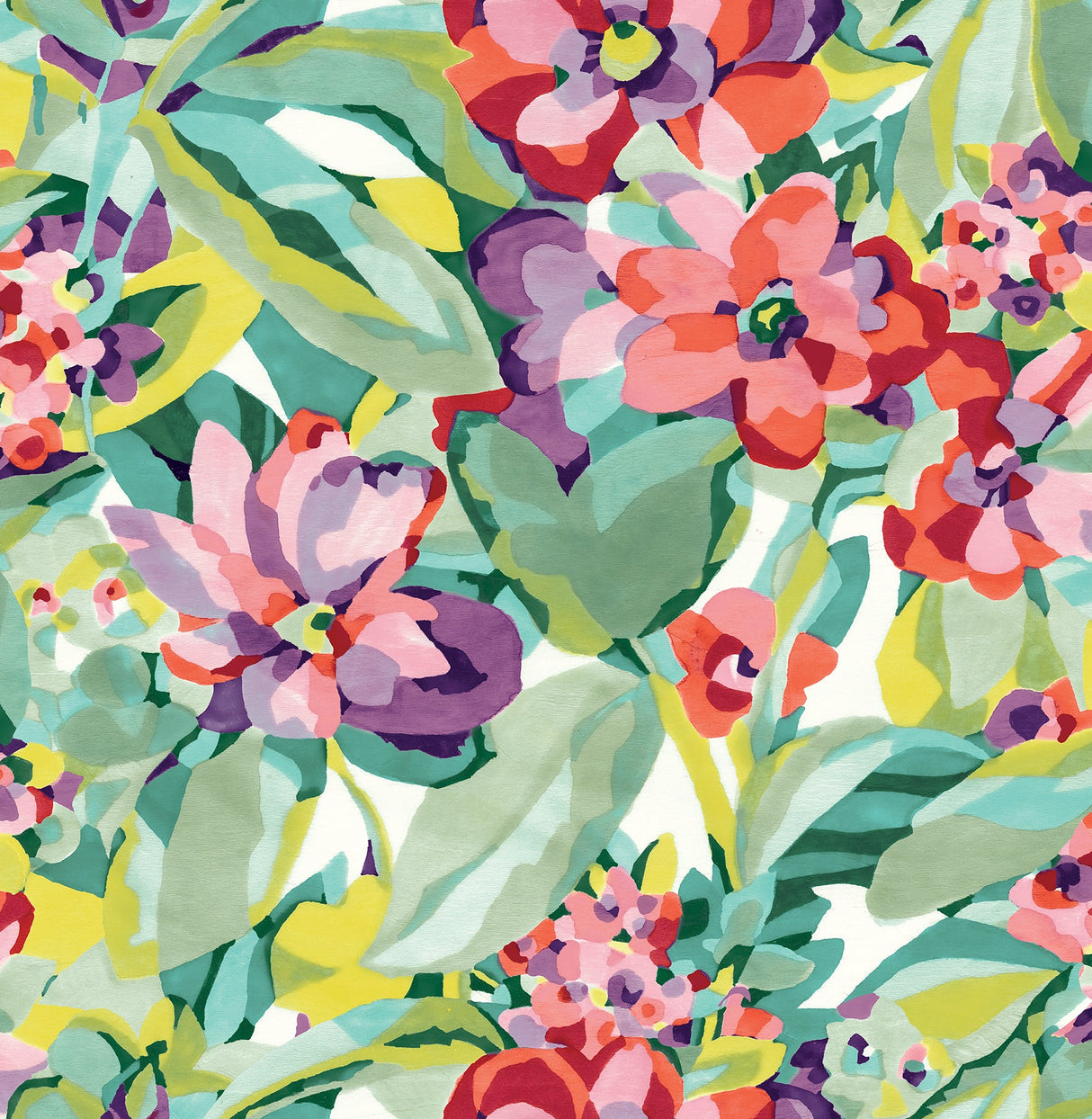 Caroline et Bettina CBS4509 Multi Belles Fleurs Peel & Stick Wallpaper