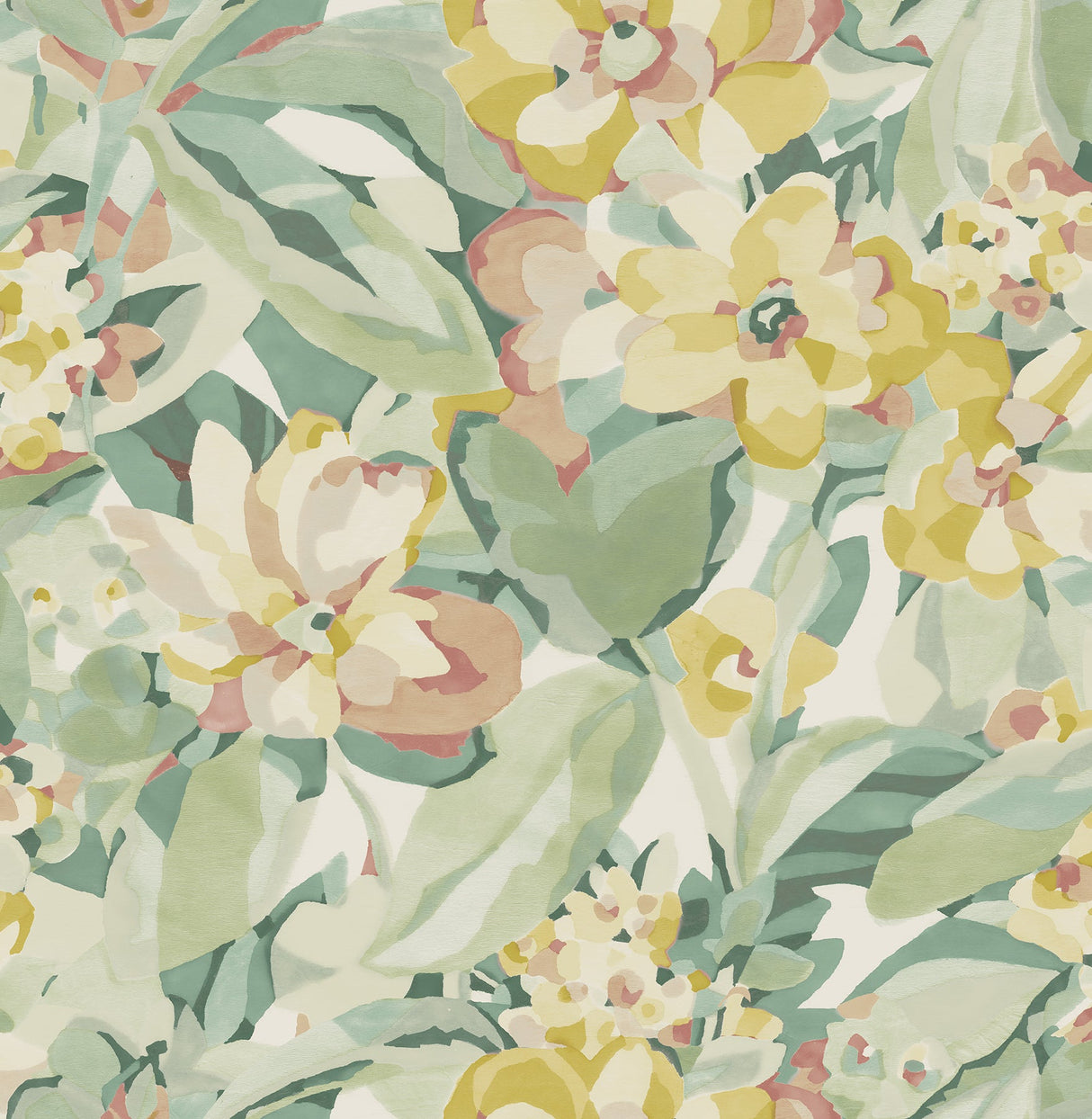 Caroline et Bettina CBS4510 Yellow Belles Fleurs Peel & Stick Wallpaper