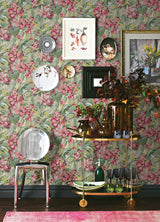 Caroline et Bettina CBS4512 Wine Belles Fleurs Peel & Stick Wallpaper