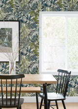 Caroline et Bettina CBS4514 Slate Feuilles Peel & Stick Wallpaper