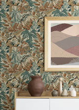 Caroline et Bettina CBS4516 Spice Feuilles Peel & Stick Wallpaper