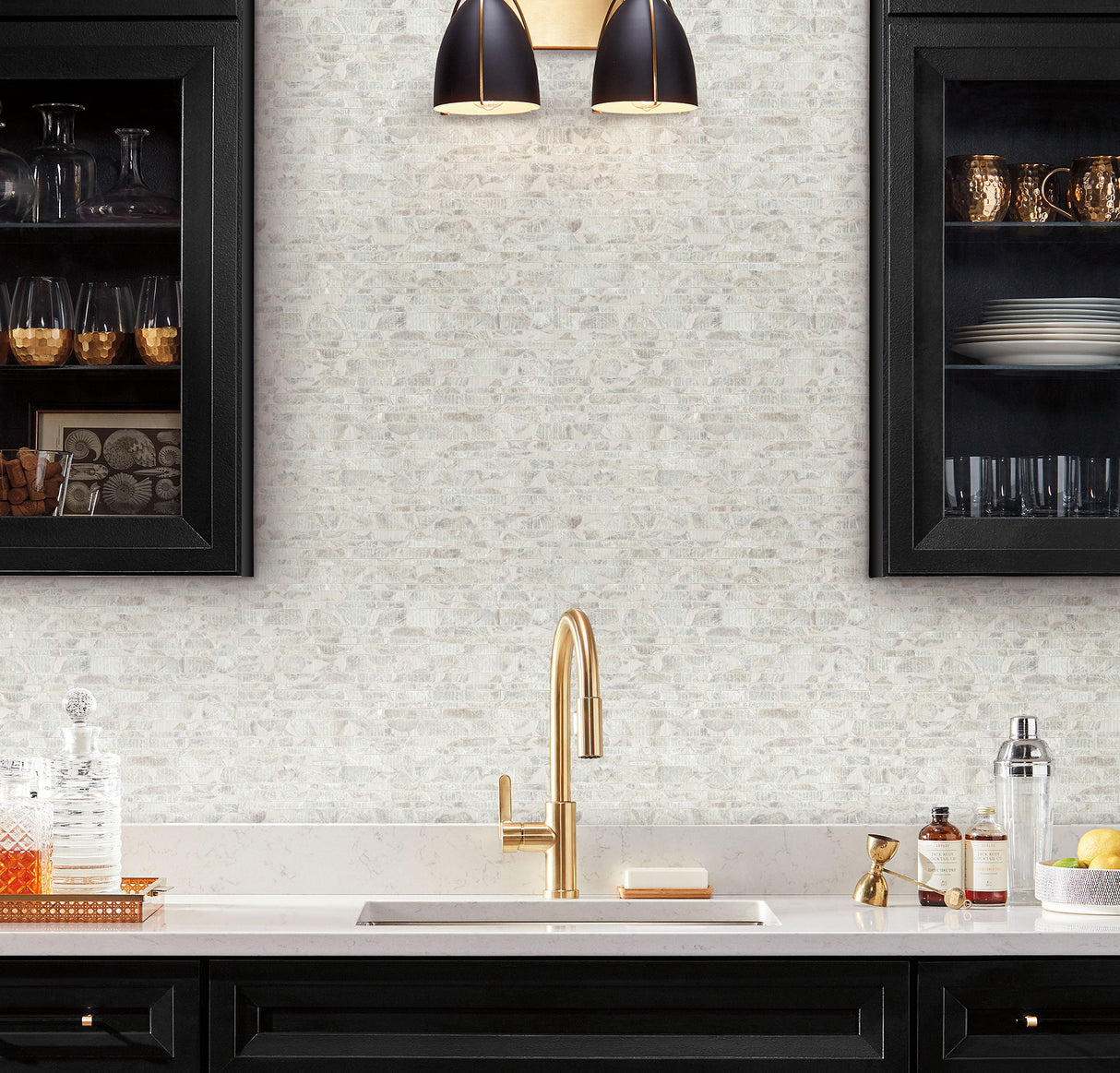 York CC1202 Capiz Offering White Pearl Wallpaper