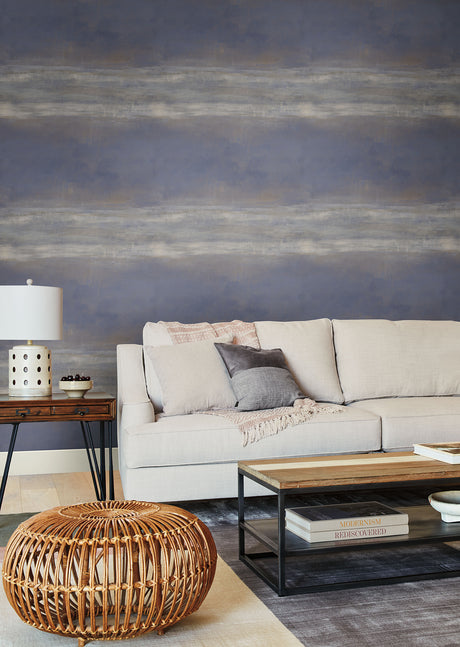 York CC1255 Serene Reflection Navy Wallpaper