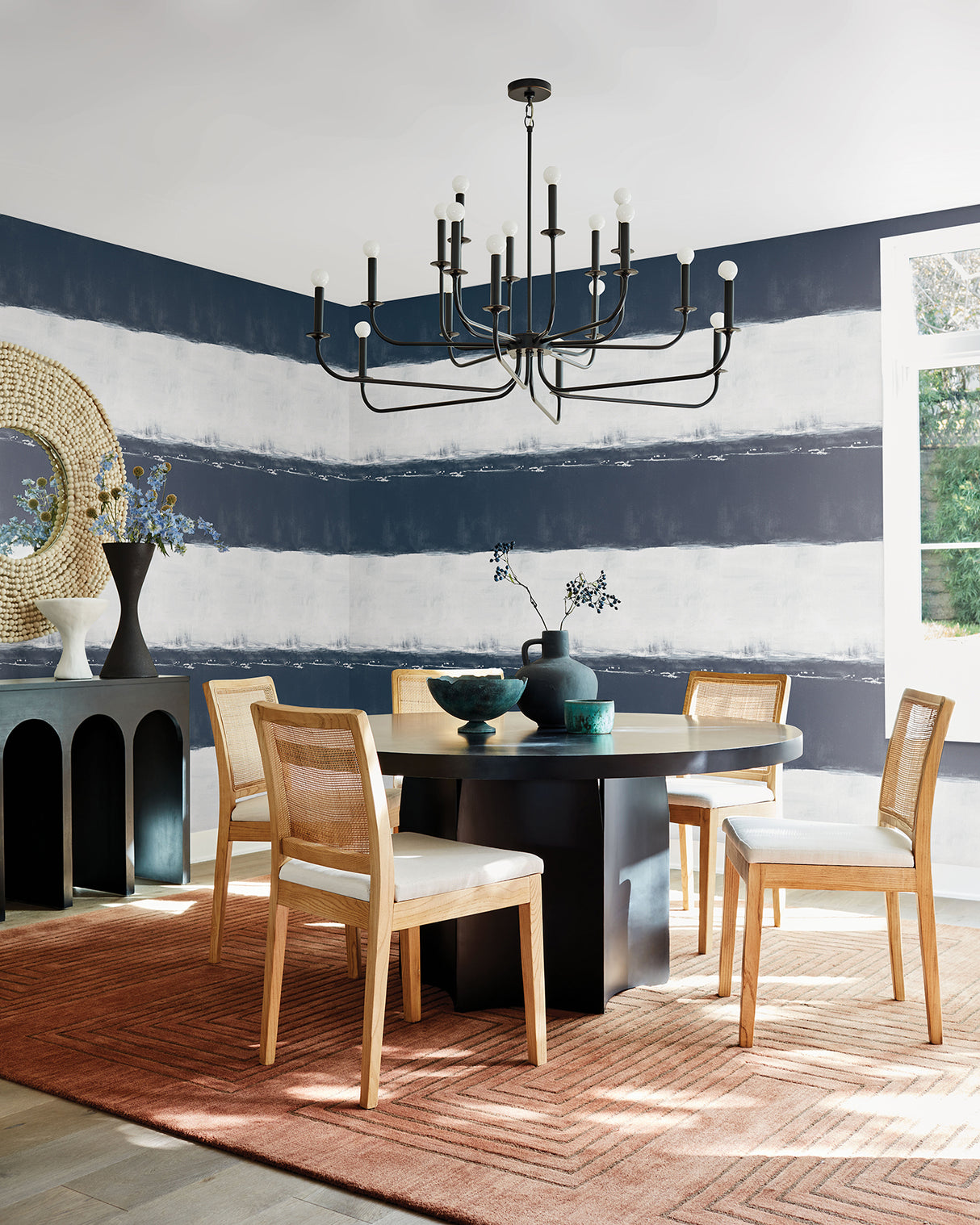 York CC1272 Ink Wash Navy Wallpaper