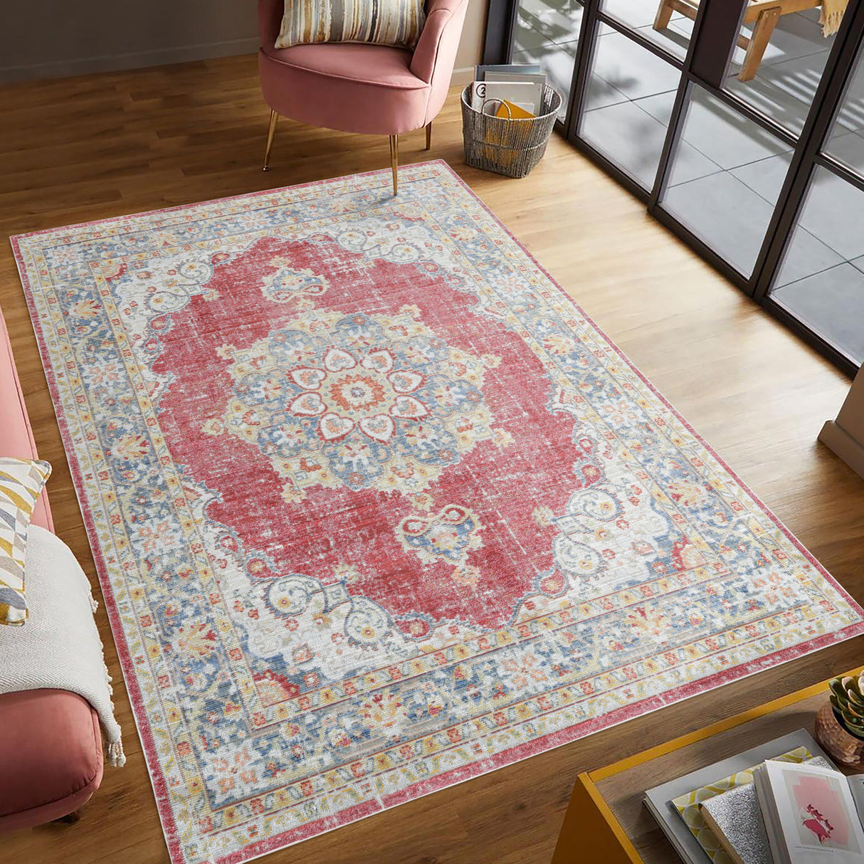 Amer Rugs CEN-20 Century Vintage Medallion /Teal Area Rug