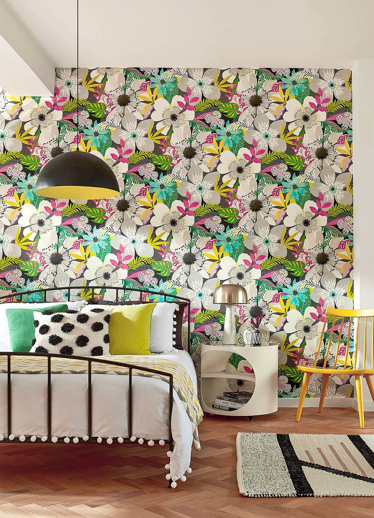 Ohpopsi CEP50101W Janis Charcoal Floral Riot Wallpaper