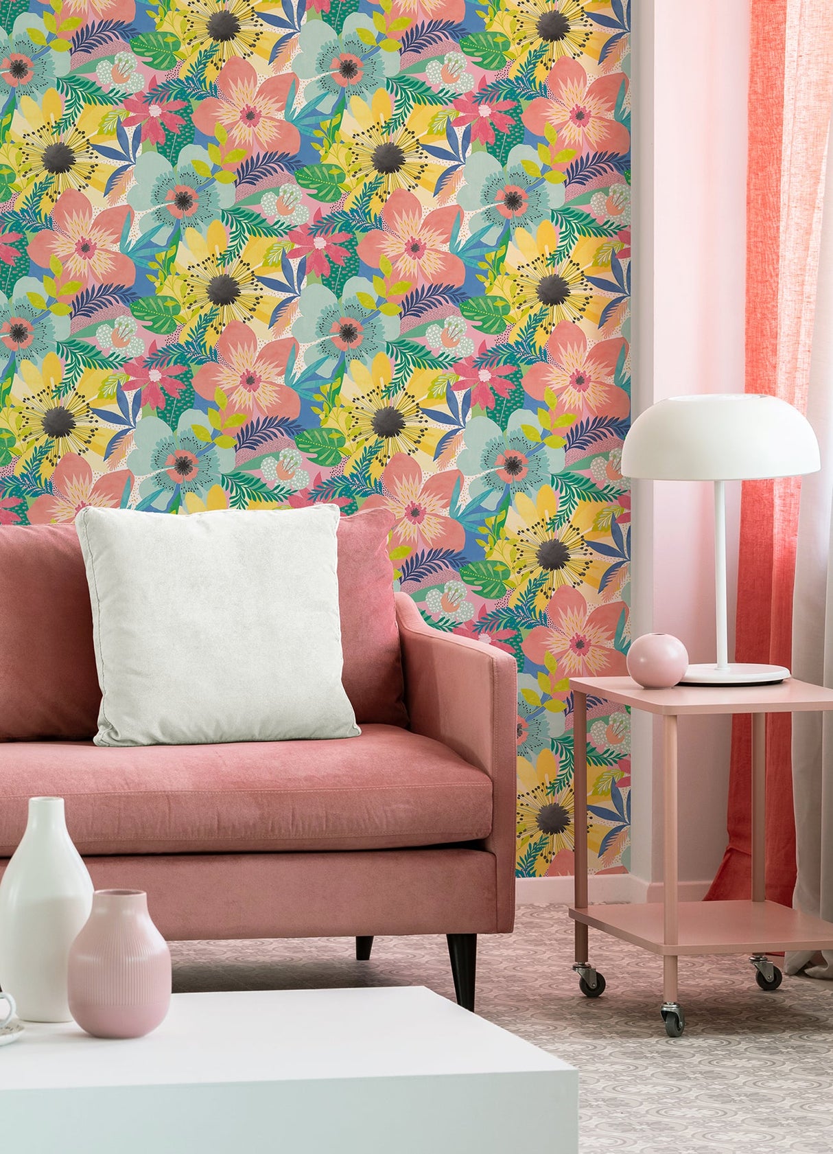 Ohpopsi CEP50103W Janis Pastel Floral Riot Wallpaper