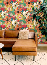 Ohpopsi CEP50105W Janis Olive Floral Riot Wallpaper