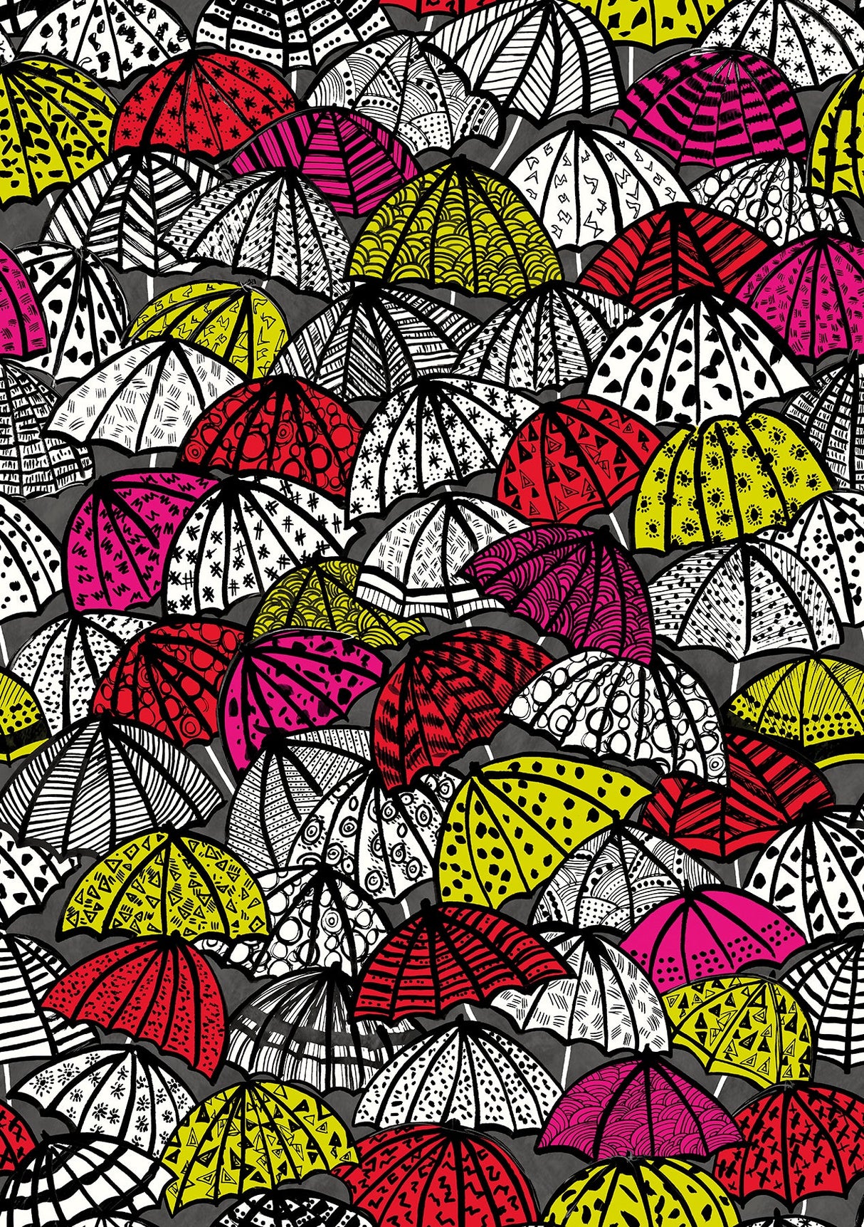 Ohpopsi CEP50116W Dara Red Jolly Brollies Wallpaper