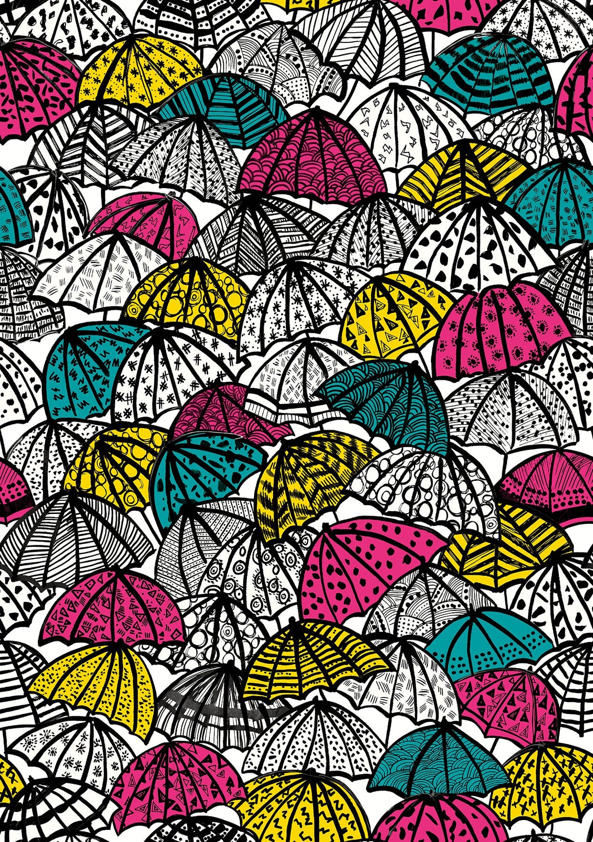 Ohpopsi CEP50118W Dara Fuschia Jolly Brollies Wallpaper