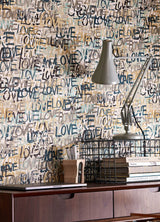 Ohpopsi CEP50121W Indio Neutral Love Scribble Wallpaper