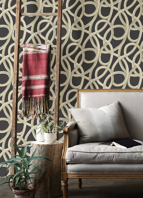 Ohpopsi CEP50126W Calix Black Twisted Geo Wallpaper