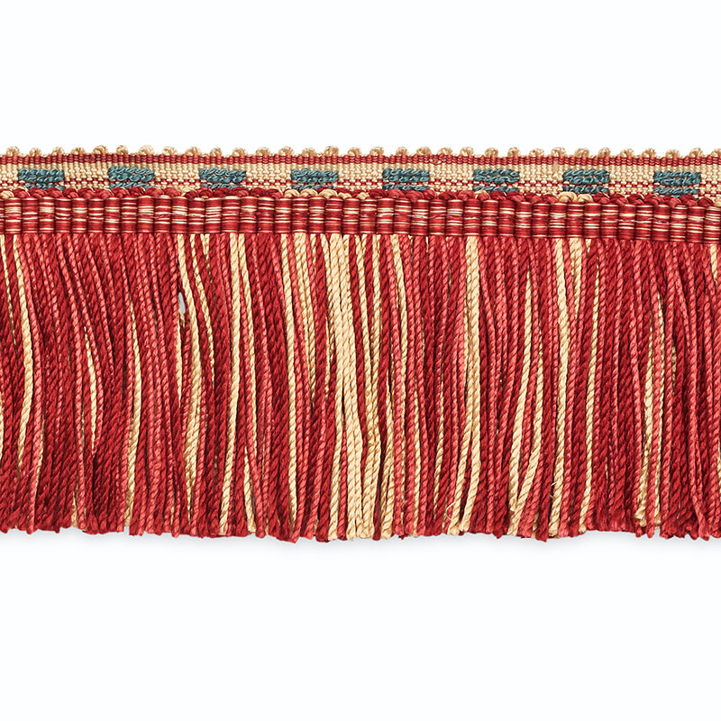 Schumacher CF3019-2 LUCINDA CUT FRINGE in ECRU/DELFT/GARNET 