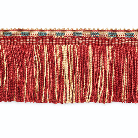 Schumacher CF3019-2 LUCINDA CUT FRINGE in ECRU/DELFT/GARNET 