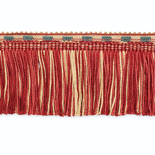 Schumacher CF3019-2 LUCINDA CUT FRINGE in ECRU/DELFT/GARNET 