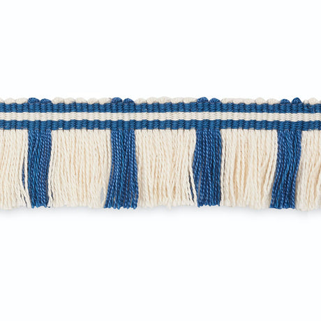 Schumacher CF3021-2 GORDON CUT FRINGE in IVORY/BLUEBELL Trim