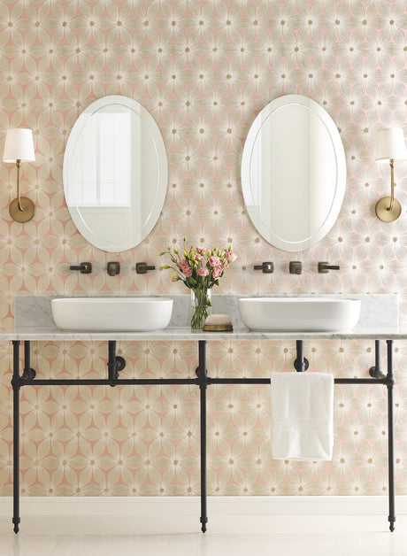 York CI2301 Everlasting Coral & Gold Wallpaper