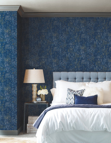 York CI2321 Gilded Confetti Navy Wallpaper