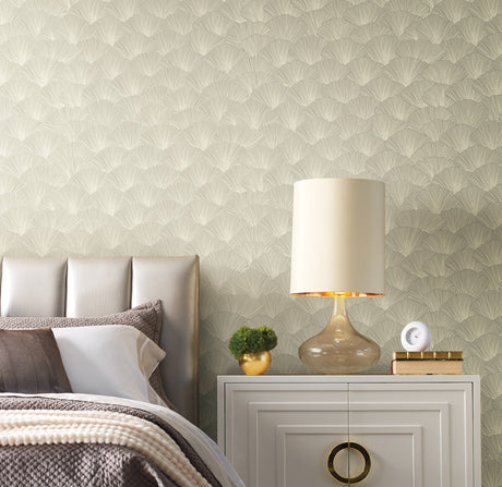York CI2331 Luminous Ginkgo Taupe Wallpaper