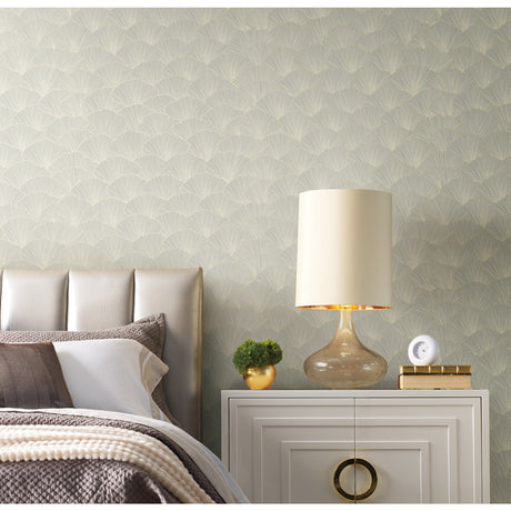 York CI2333 Luminous Gingko Grey Wallpaper