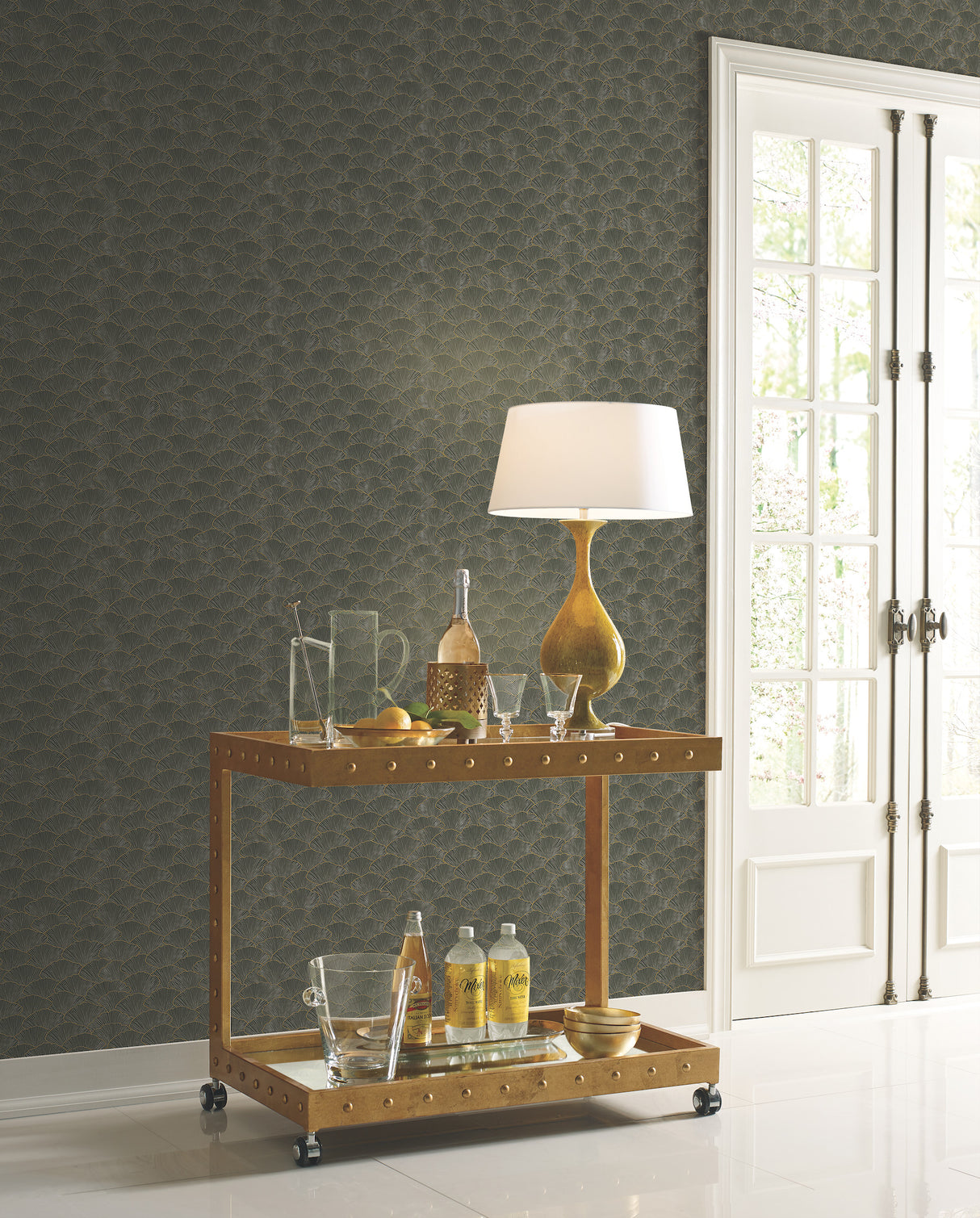 York CI2336 Luminous Gingko Grey Wallpaper