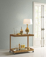 York CI2338 Luminous Gingko Blue Wallpaper