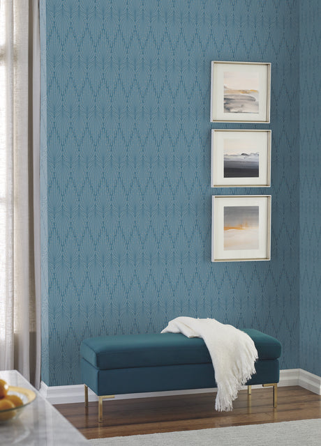 York CI2362 Café Society Blue Wallpaper