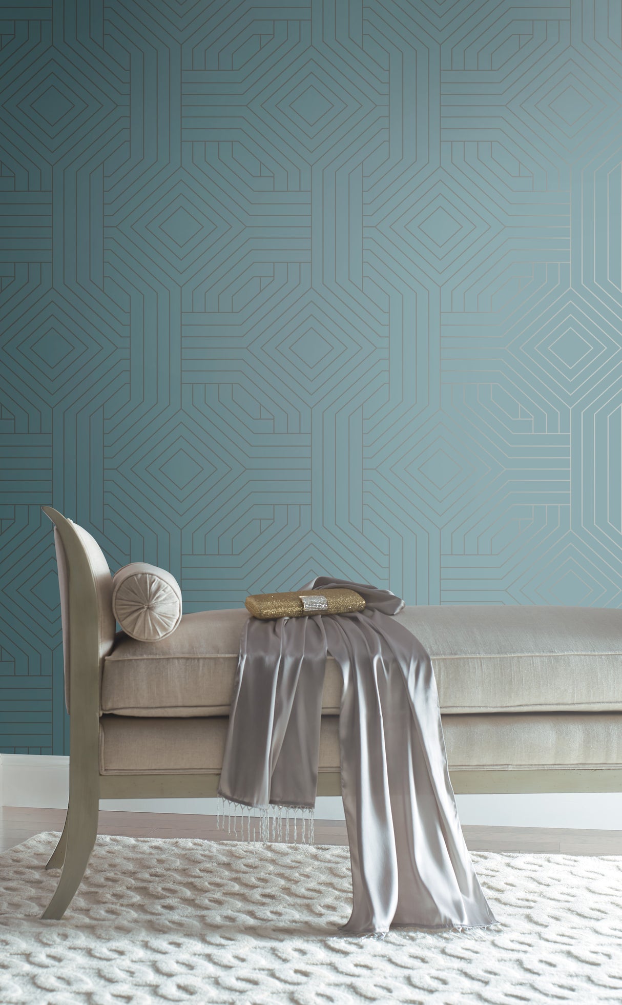 York CI2372 Diverging Diamonds Blue Wallpaper