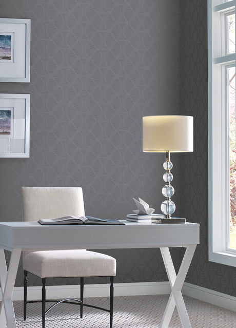 York CI2383 Opposites Attract Dark Grey Wallpaper