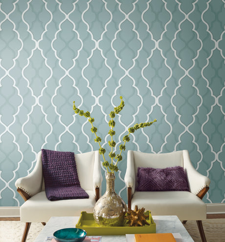 York CI2394 Double Damask Teal Wallpaper