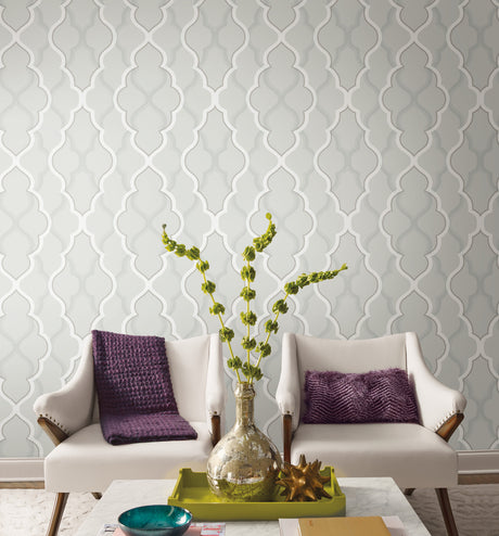 York CI2397 Double Damask Silver Wallpaper