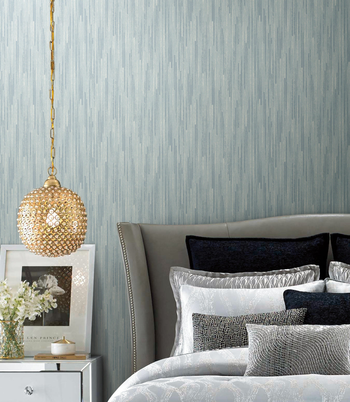 York CI2405 Bargello Blue Wallpaper
