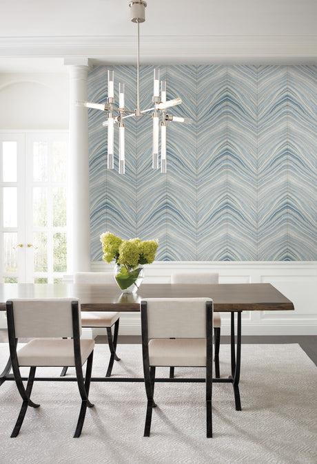 York CI2412 Onyx Strata Blue Wallpaper