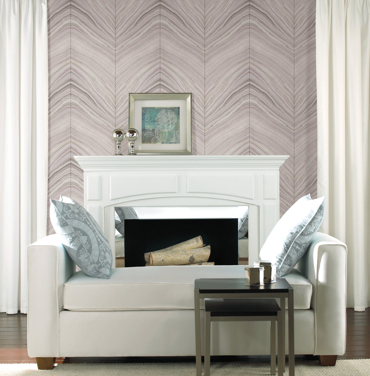 York CI2413 Onyx Strata Pink & Purple Wallpaper