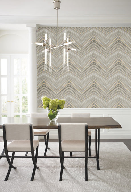 York CI2416 Onyx Strata Taupe Wallpaper