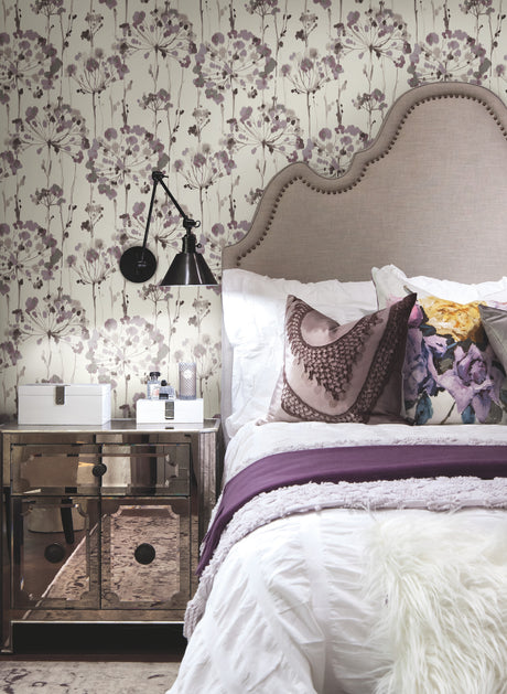 York CI2424 Flourish Purple Wallpaper