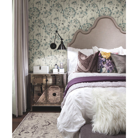 York CI2426 Flourish Blue & Grey Wallpaper