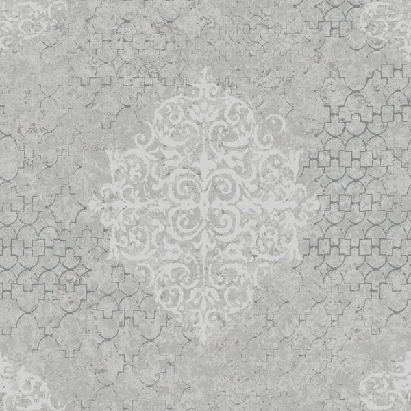 Galerie CM2483 Silver Grey Damask - Eade's Wallpaper