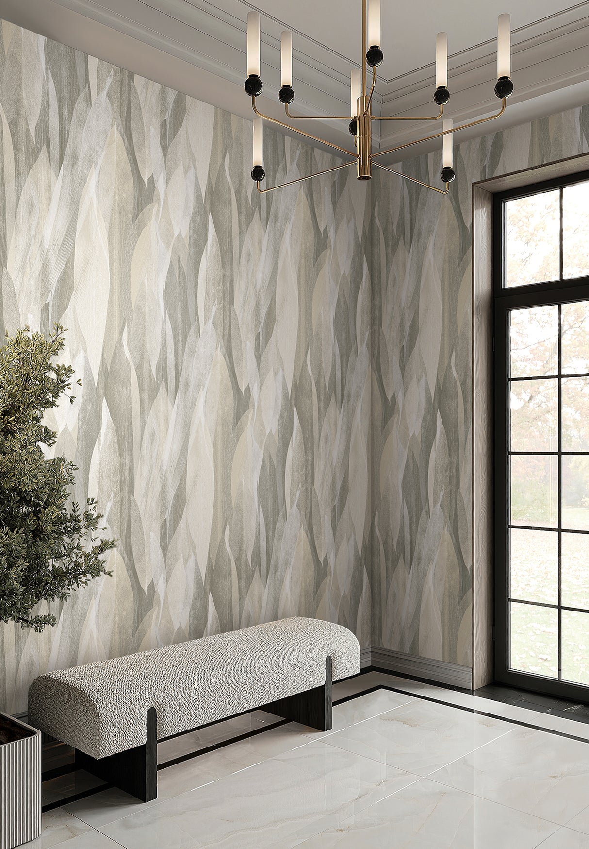Candice Olson COD0602 Shimmering Canopy Neutral Botanical Wallpaper