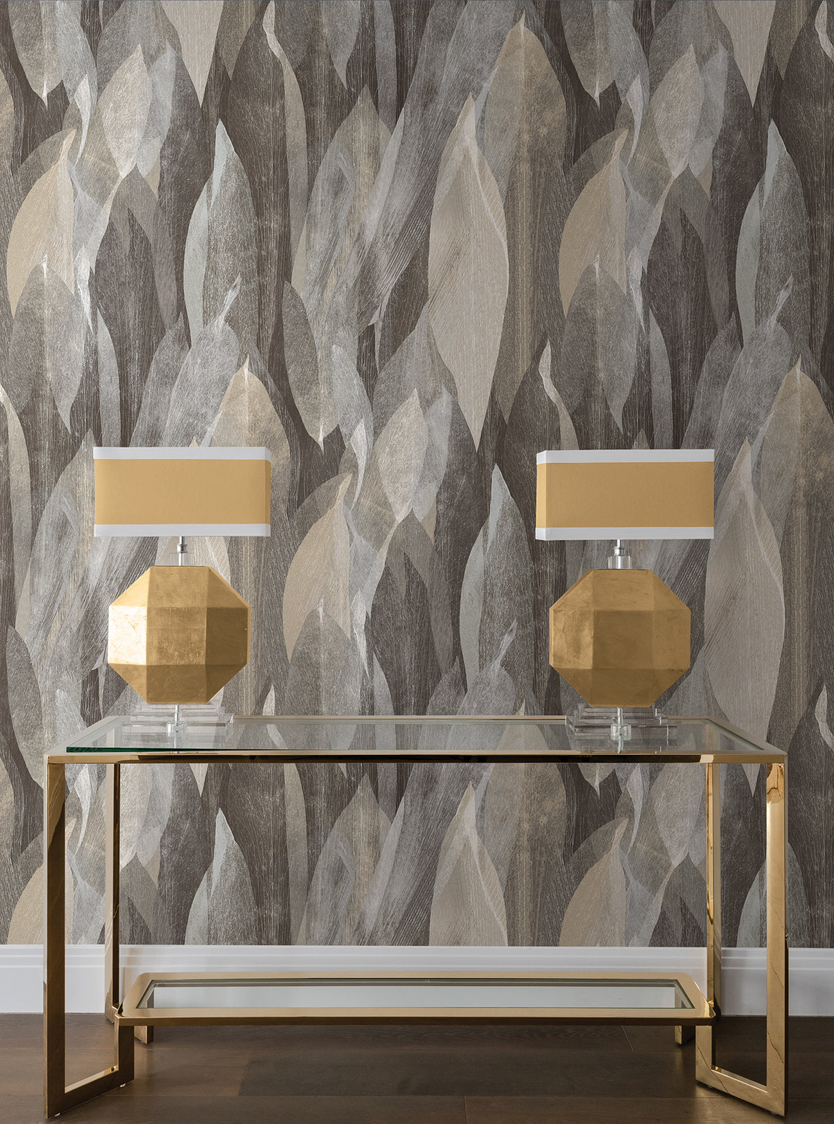 Candice Olson COD0603 Shimmering Canopy Charcoal Botanical Wallpaper