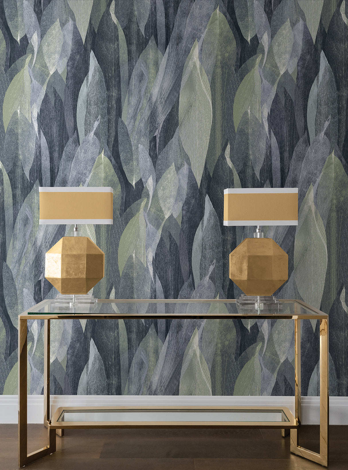 Candice Olson COD0604 Shimmering Canopy Indigo Botanical Wallpaper
