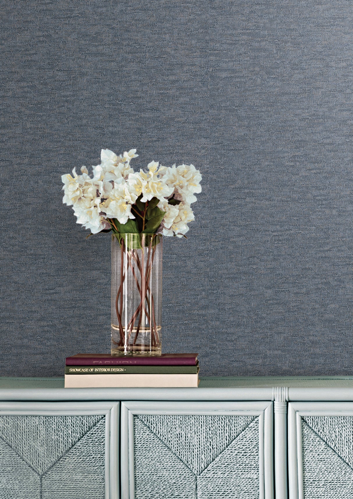 Candice Olson COD0606 Tide Water Dark Blue Textured Wallpaper