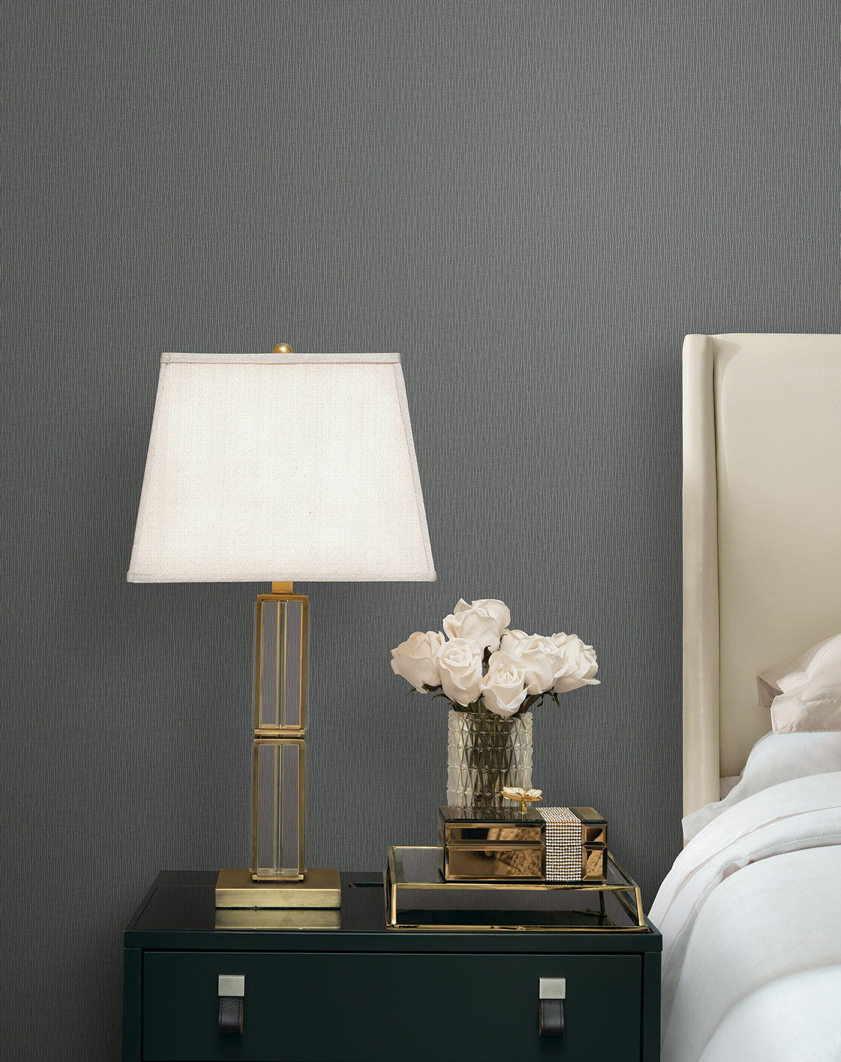 Candice Olson COD0620 Ripple Effect Slate Petite Ogee Wallpaper