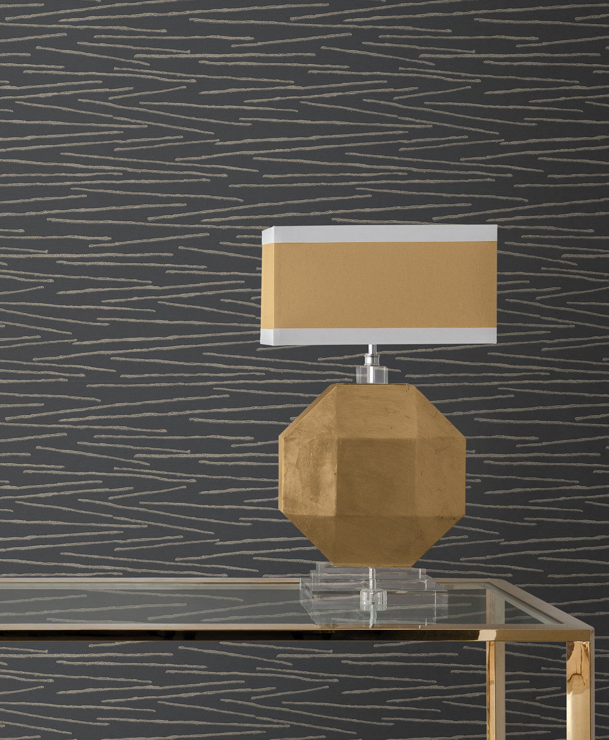Candice Olson COD0624 Foundations Charcoal Striated Wallpaper