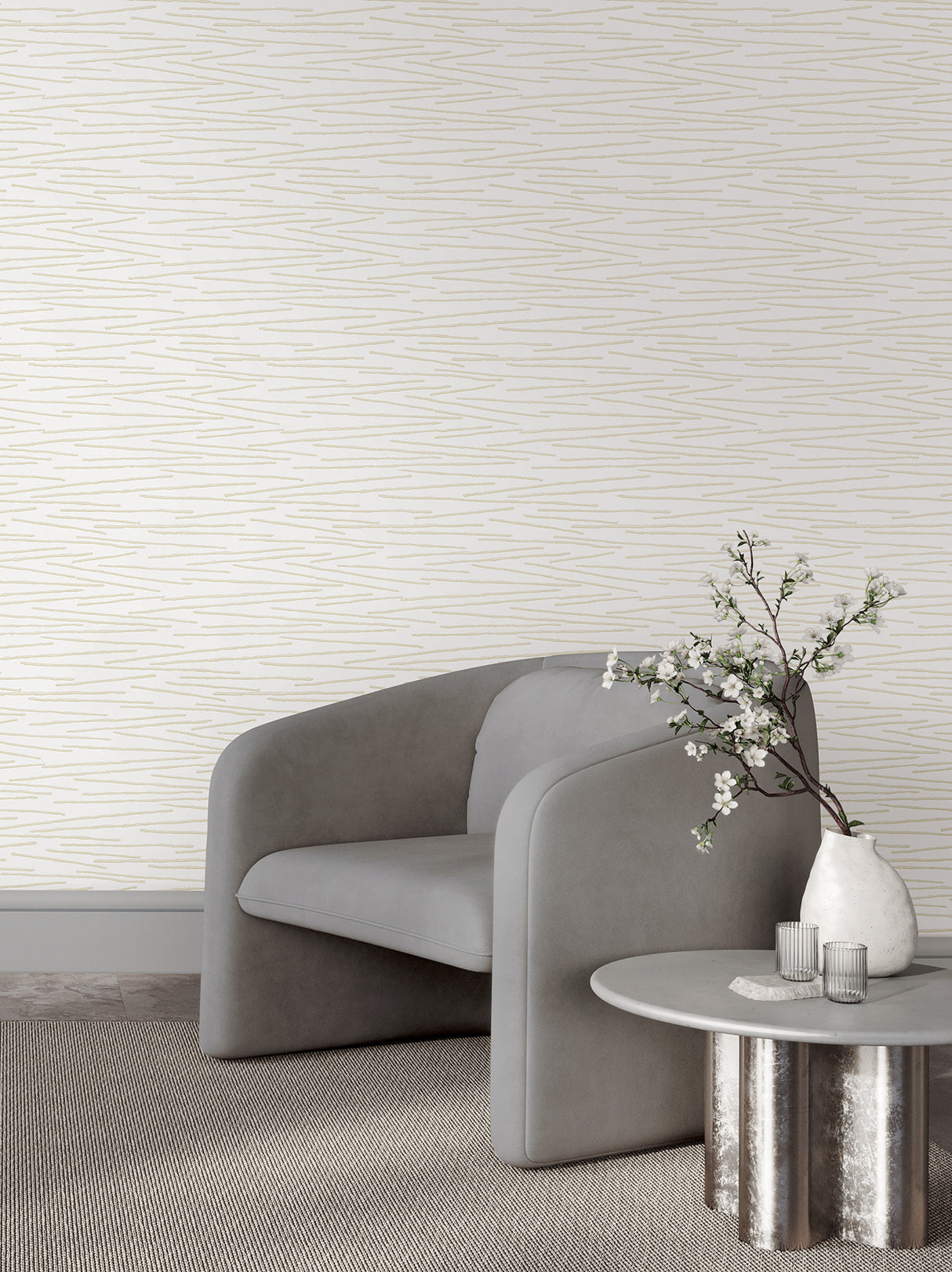 Candice Olson COD0627 Foundations White Striated Wallpaper